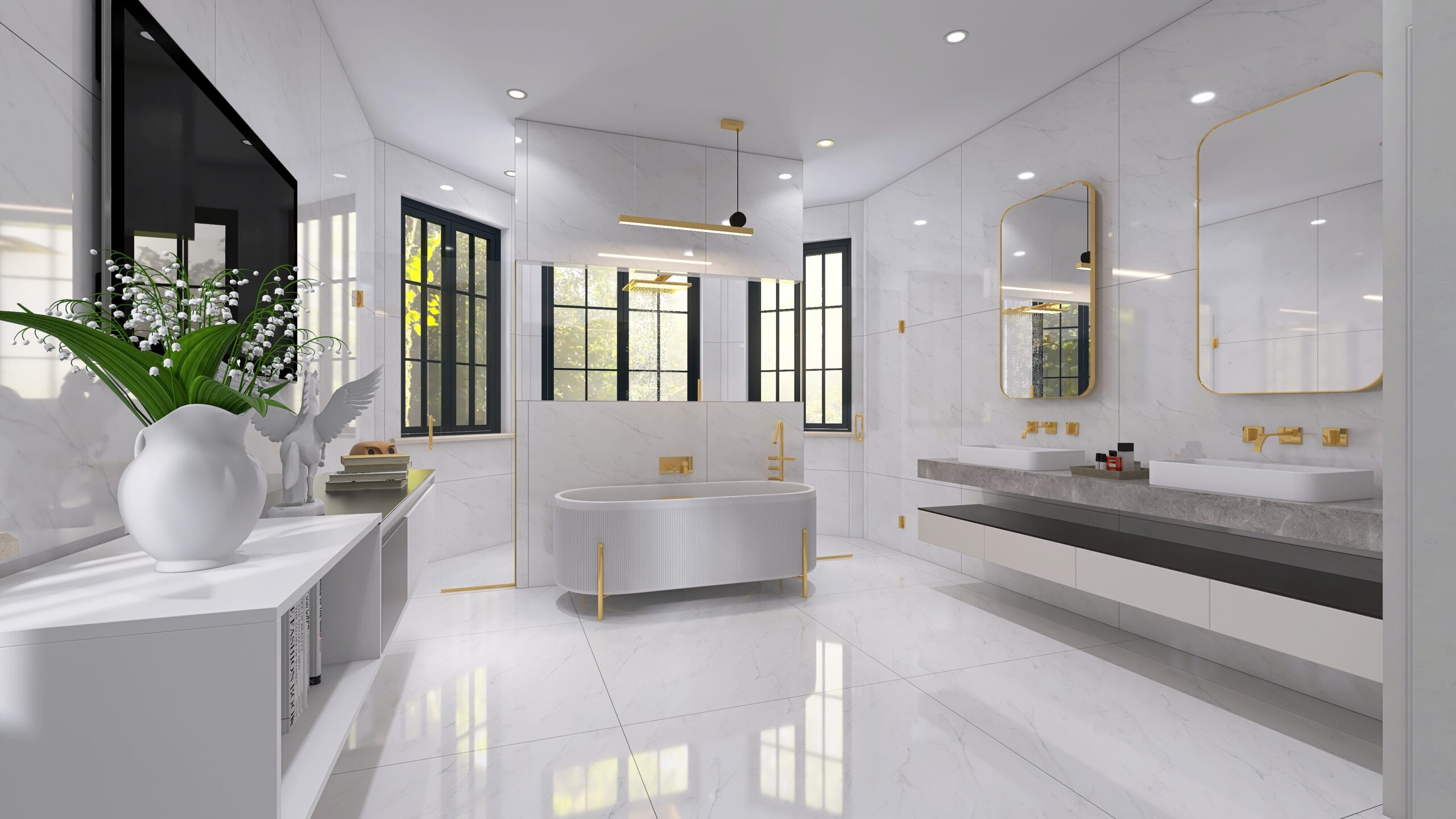 Modern minimalist entryway