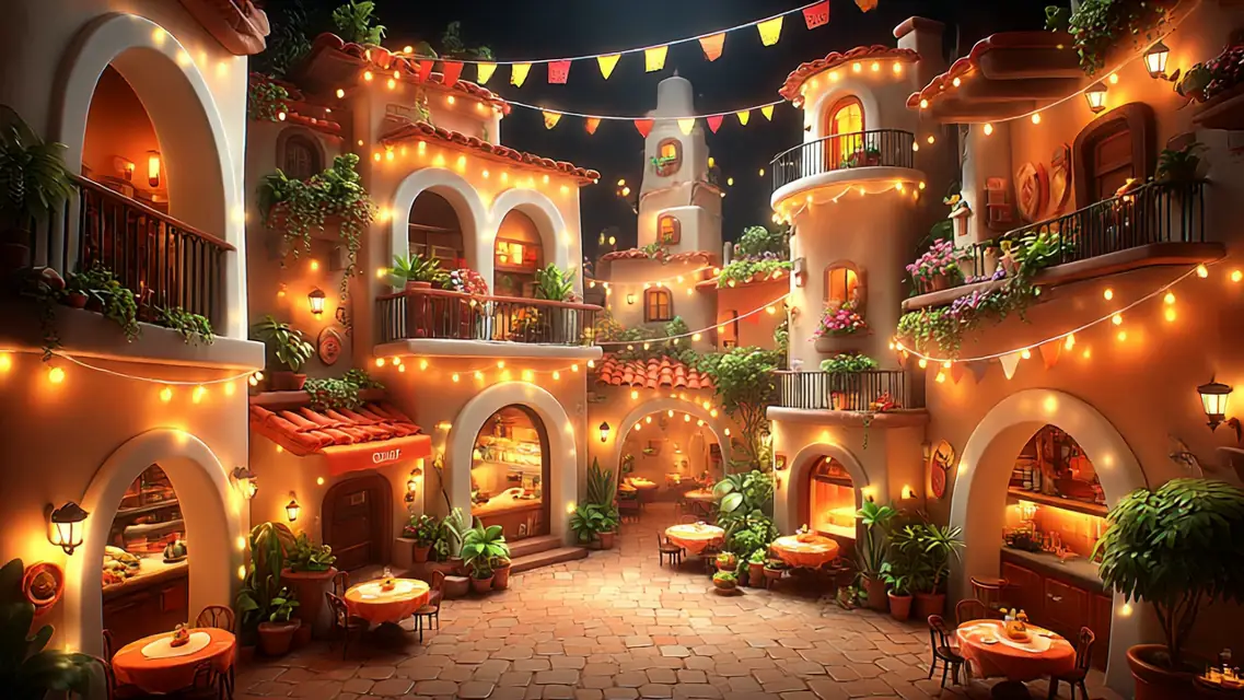 Festive Village — Midjourney AI by @rimaikids